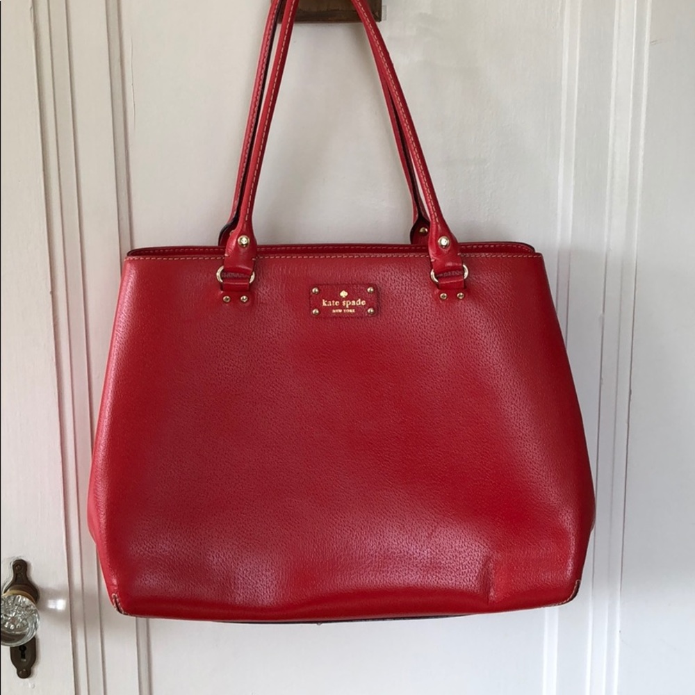 Kate spade red leather bag